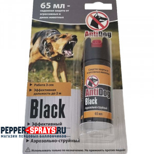 Перцовый (газовый) баллончик «AntiDog Black» 65 мл, аэрозольно-струйный